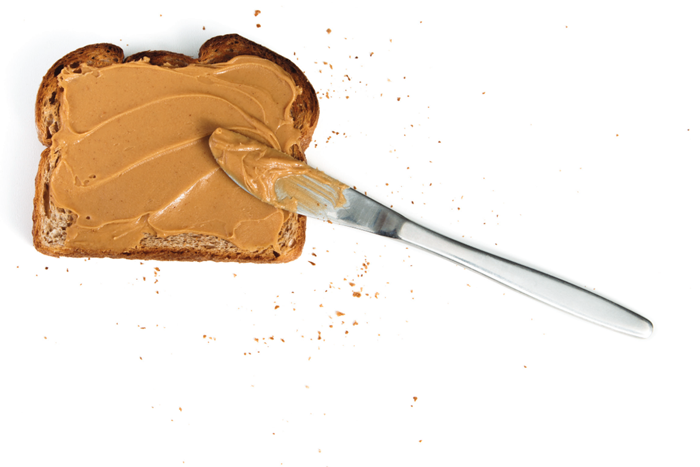 Plain peanut butter toast