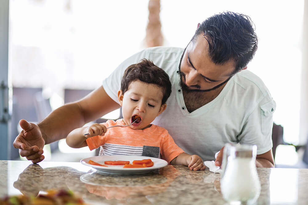 Dad Son Eating