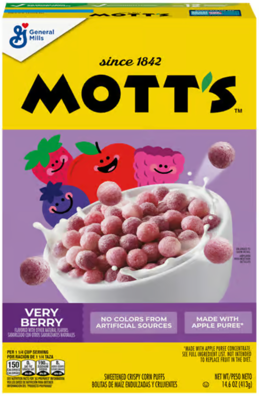 Mott's Very Berry cereal package