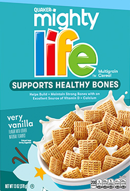 Quaker Mighty Life Very Vanilla cereal