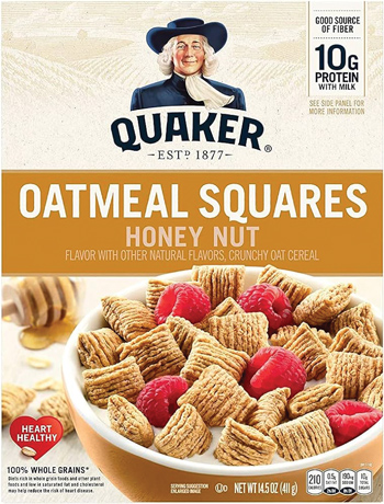Quaker Oatmeal Squares Honey Nut cereal